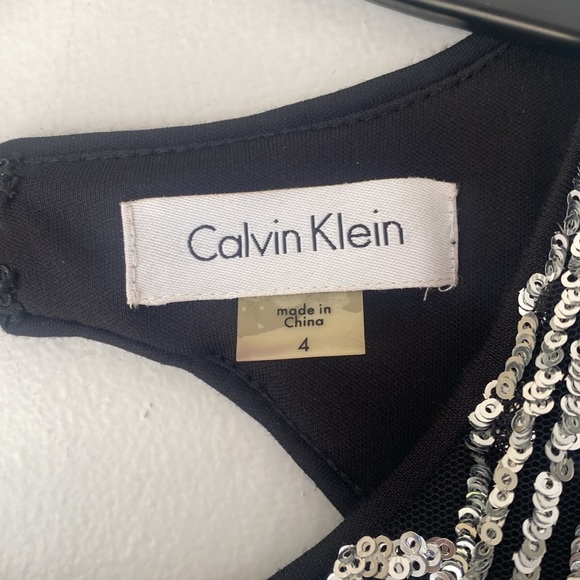 Calvin Klein NWT Exquisite SILVER Sequin Mermaid Ball Gown Dress 4 sparkle bling - Picture 3 of 13